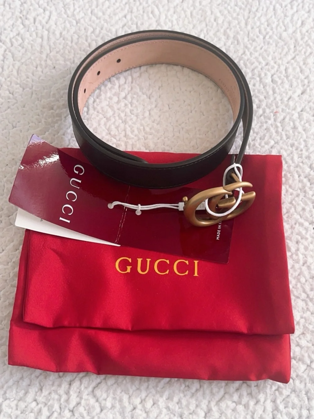 Gucci  Kids Black Leather GG Logo Buckle Belt